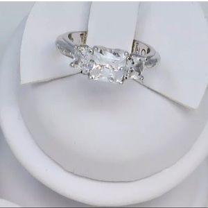 Tacori Epiphany Diamonique Princess Cut 3 Stone Ring